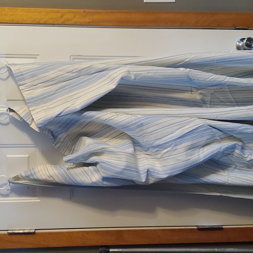 Striped cloth shower curtains